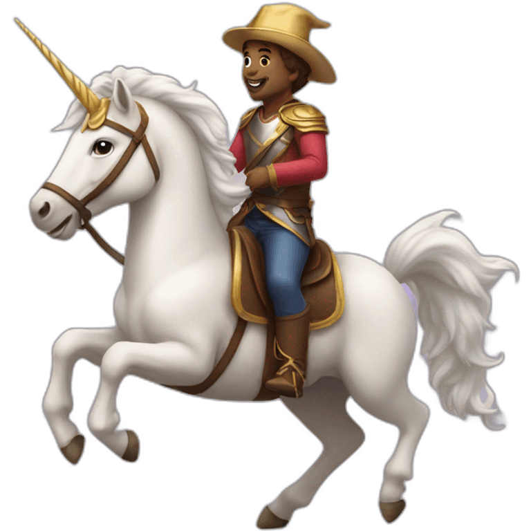 a castor riding a unicorn emoji