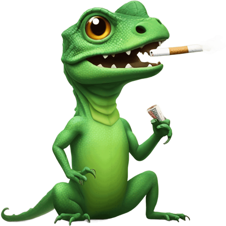 A lizard smoking a cigarette  emoji