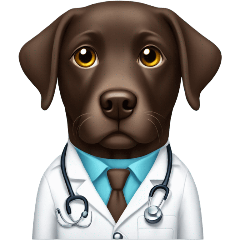 Chocolate lab, doctor emoji