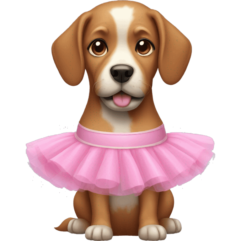 Dog wearing a pink tutu  emoji