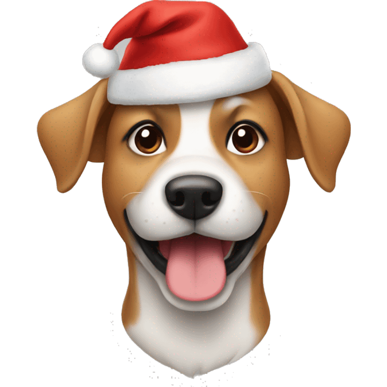 Dog with christmas hat  emoji