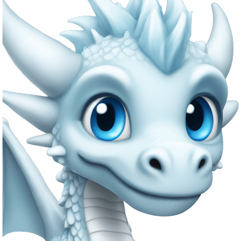 Cute ice Dragon with blue eyes  emoji