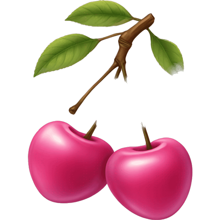 a pair of pink cherry emoji