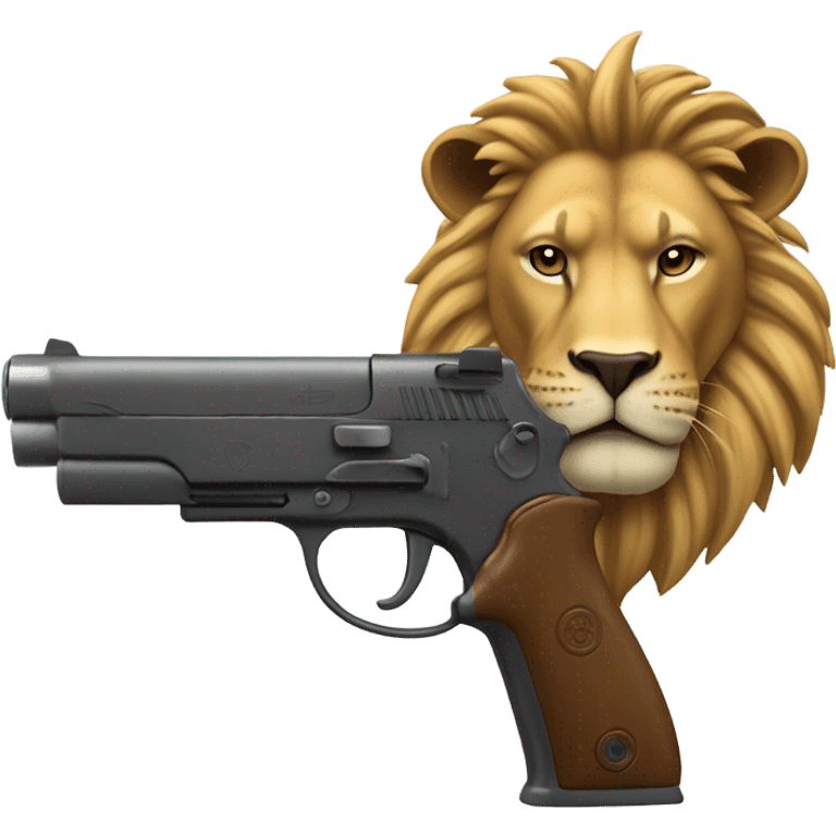 Leon con pistola emoji