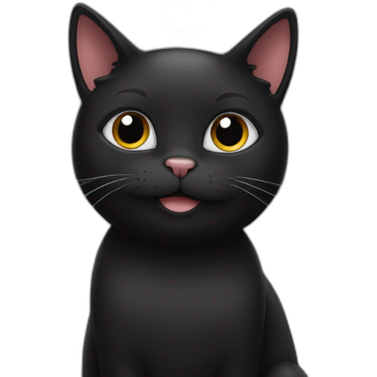 black cat saying i love you emoji