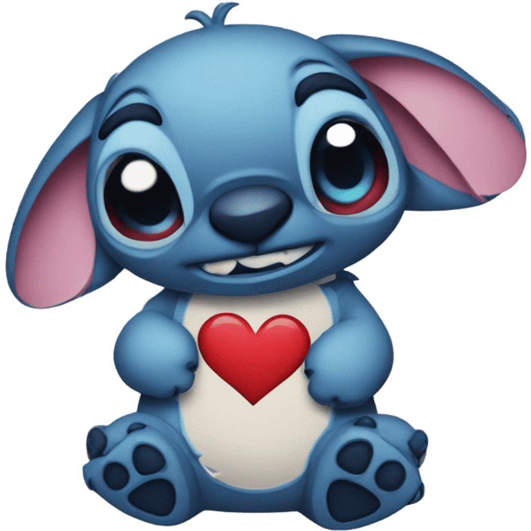 Stitch with heart eyes emoji