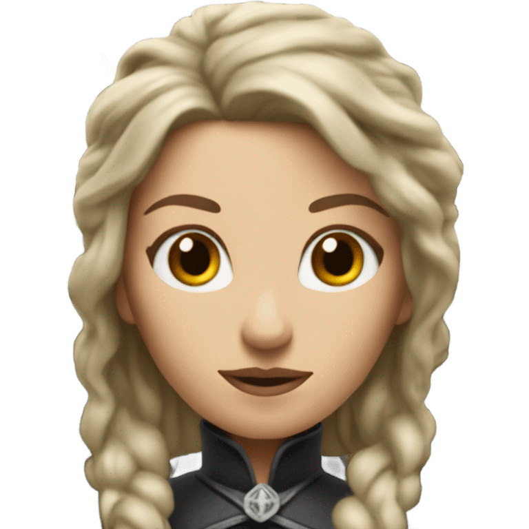 White Woman with long hair on the Iron throne emoji