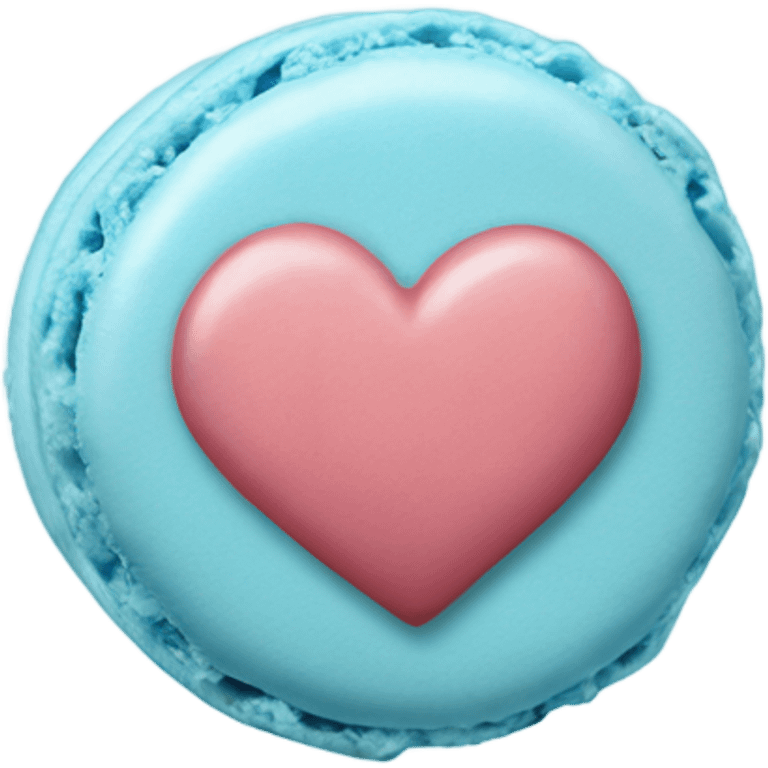 Light blue macaroon in shape of heart  emoji