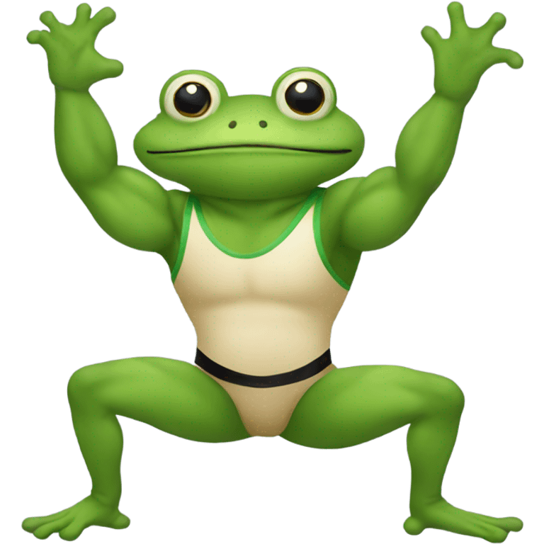 A frog as a wrestler  emoji