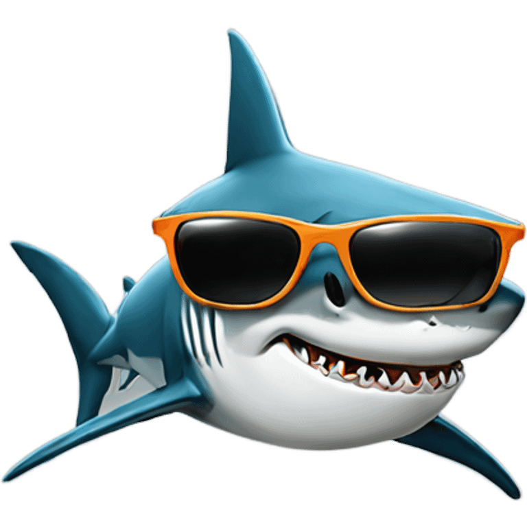 Shark wearing sunglasses smoking emoji