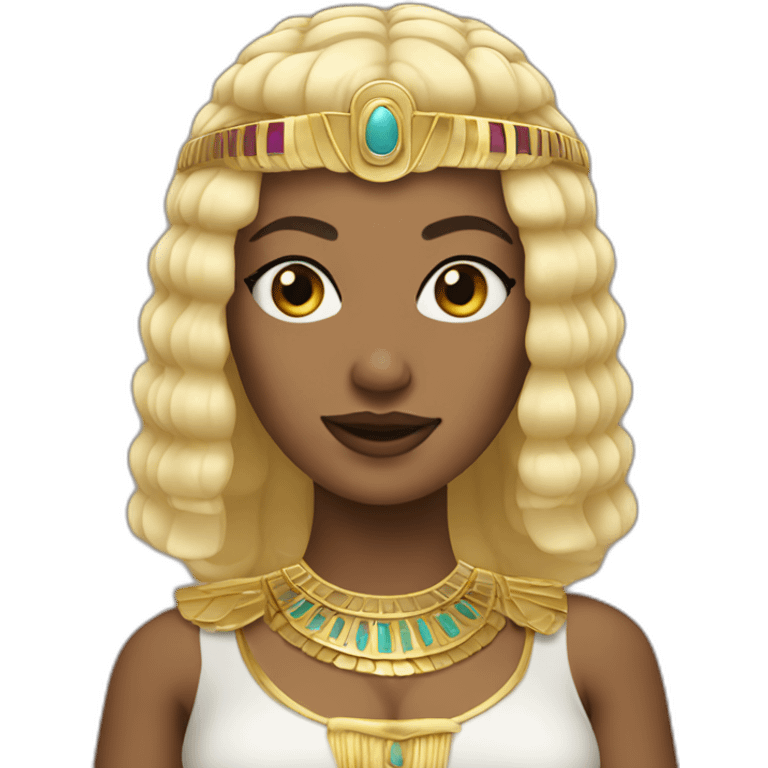 Cleopatra with blonde hair dancing emoji