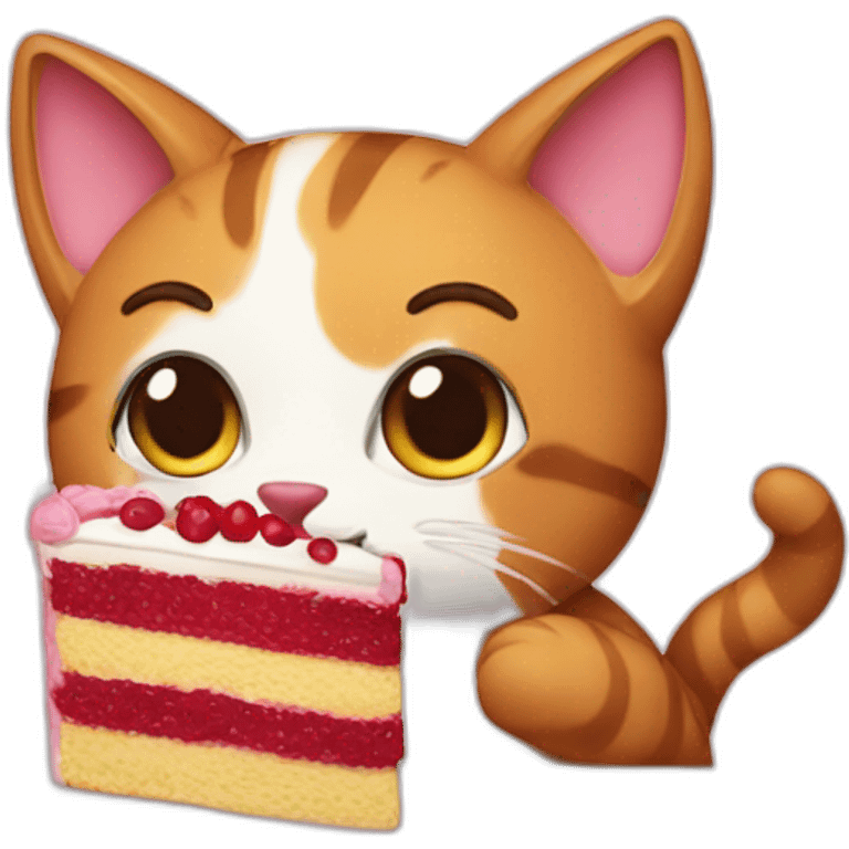 cat eating a cake emoji