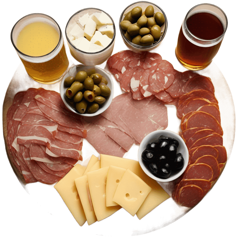 charcuterie with a beer emoji