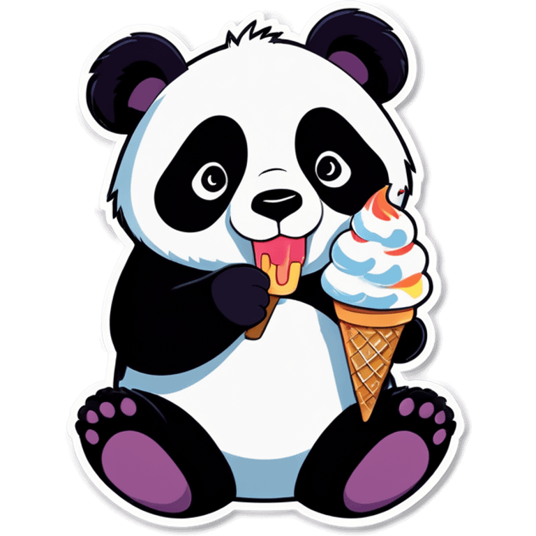 Panda eating ice cream emoji