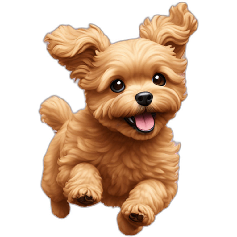 golden maltipoo jumping emoji