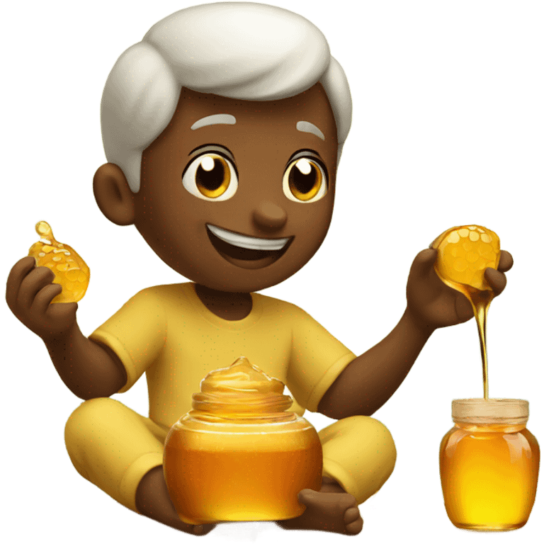 Enjoying honey emoji