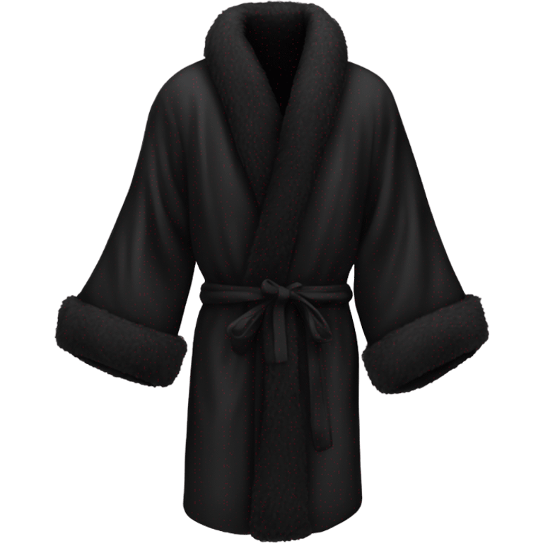 black silk robe with black fur emoji