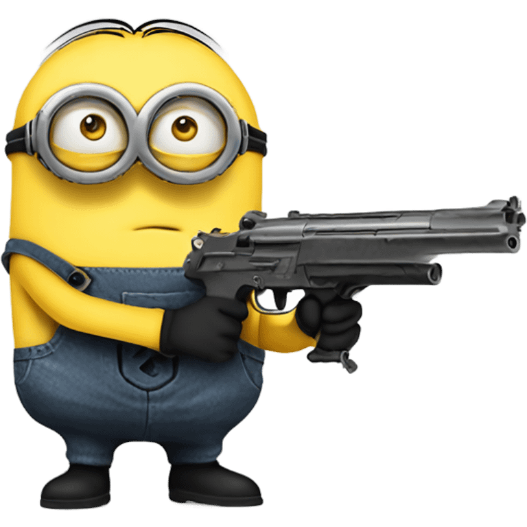 Minion with a gun emoji