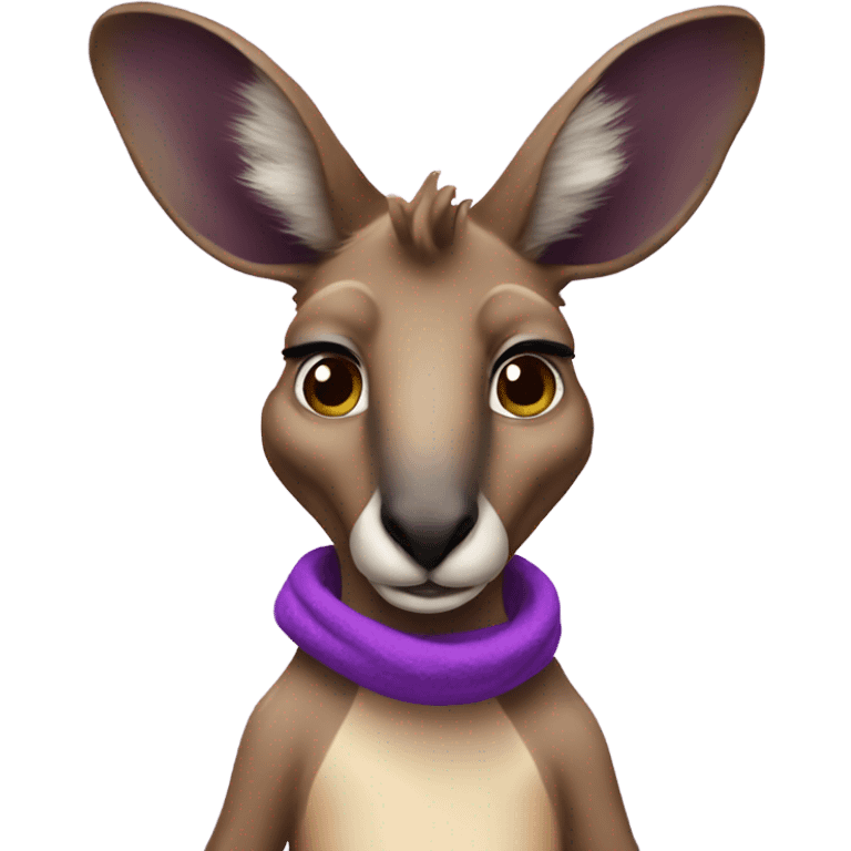 Kangaroo with purple hair emoji