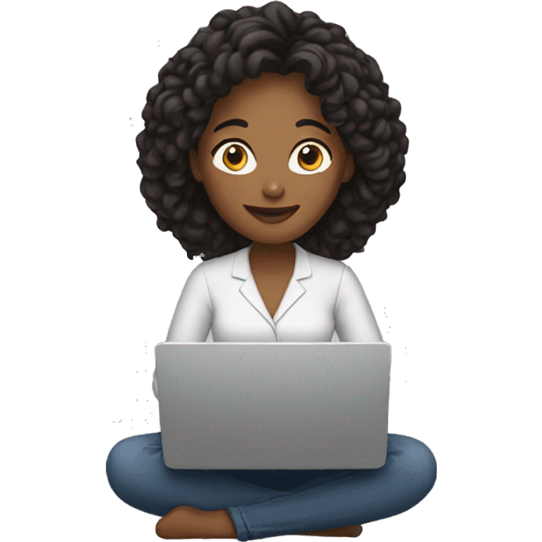 woman with her laptop  emoji