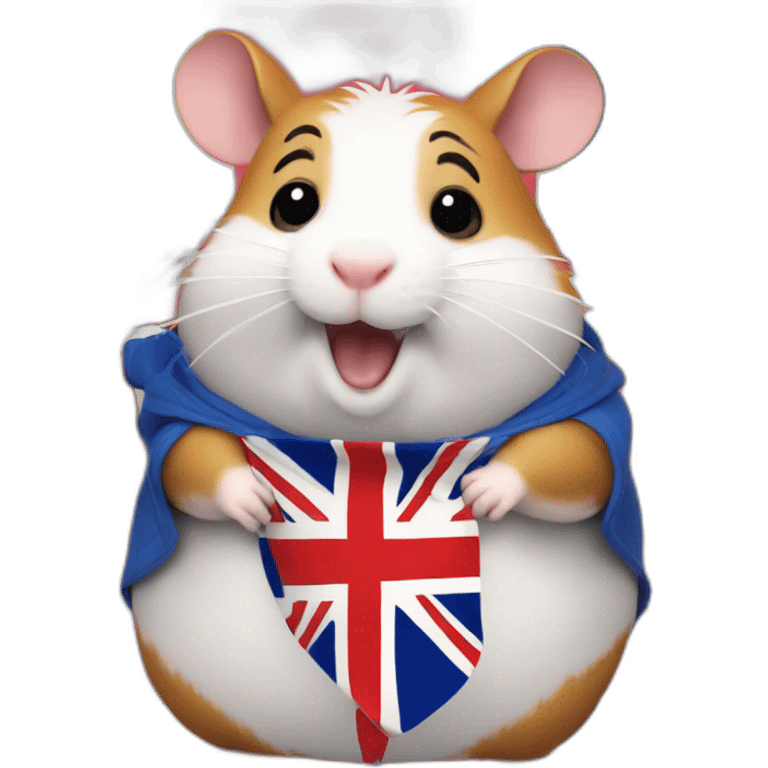 Fat hamster waiving uk flag  emoji