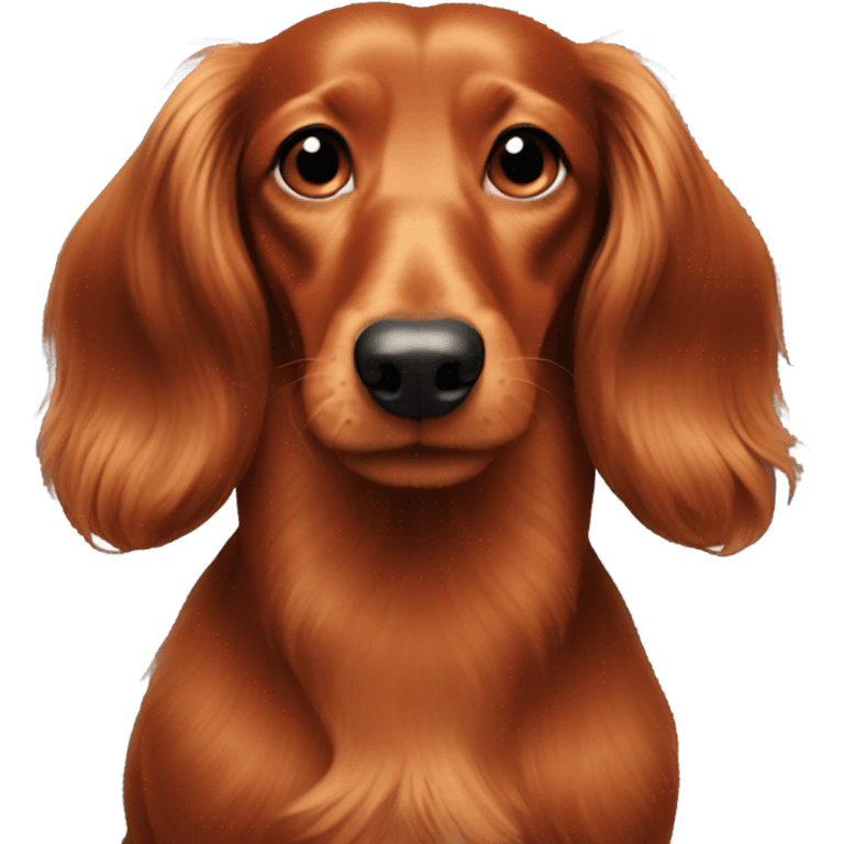 Long hair dachshund red emoji