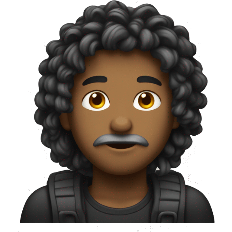 eu sou um menino e crianca com cabelo preto emoji