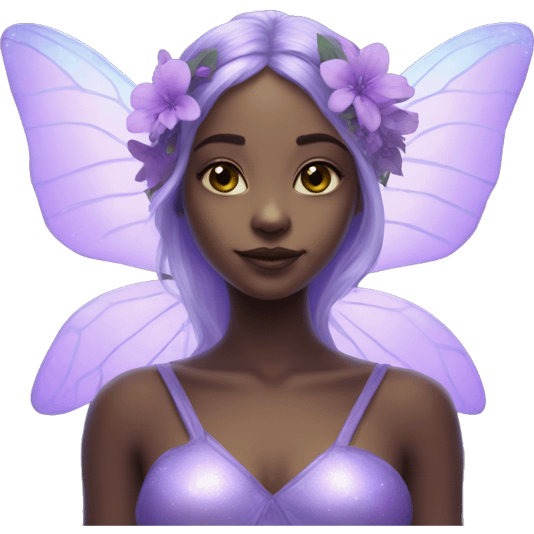 Pretty iridescent alien fairy girl with lilac flower crown emoji