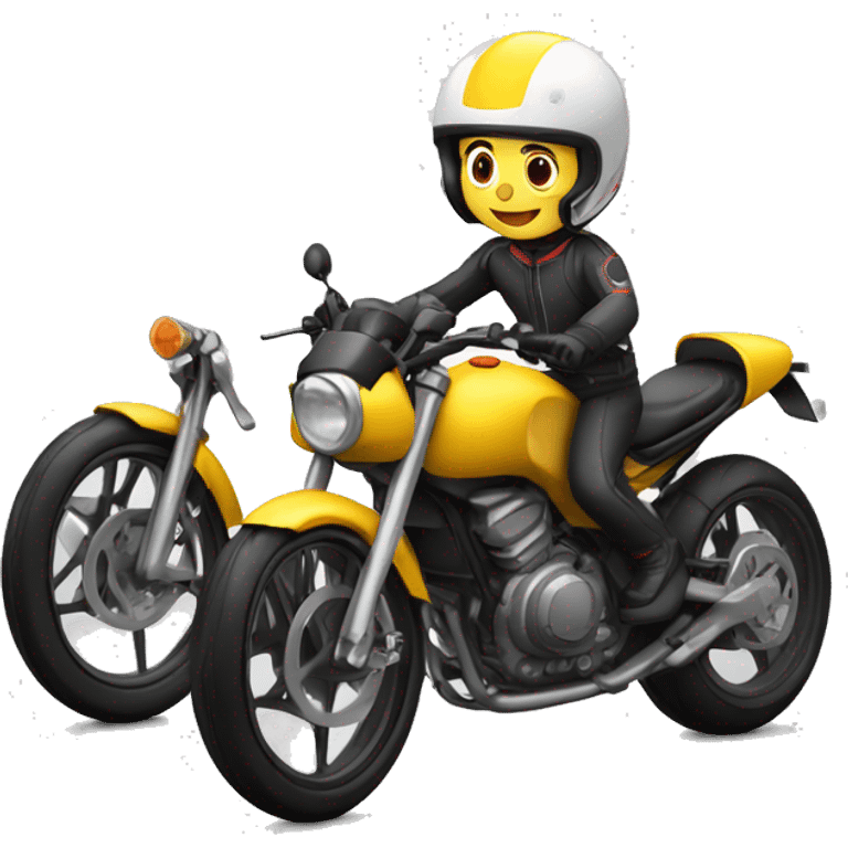 Chico montando en moto de carreras emoji