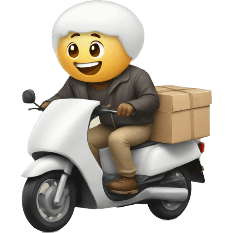 delivery with mochi head emoji