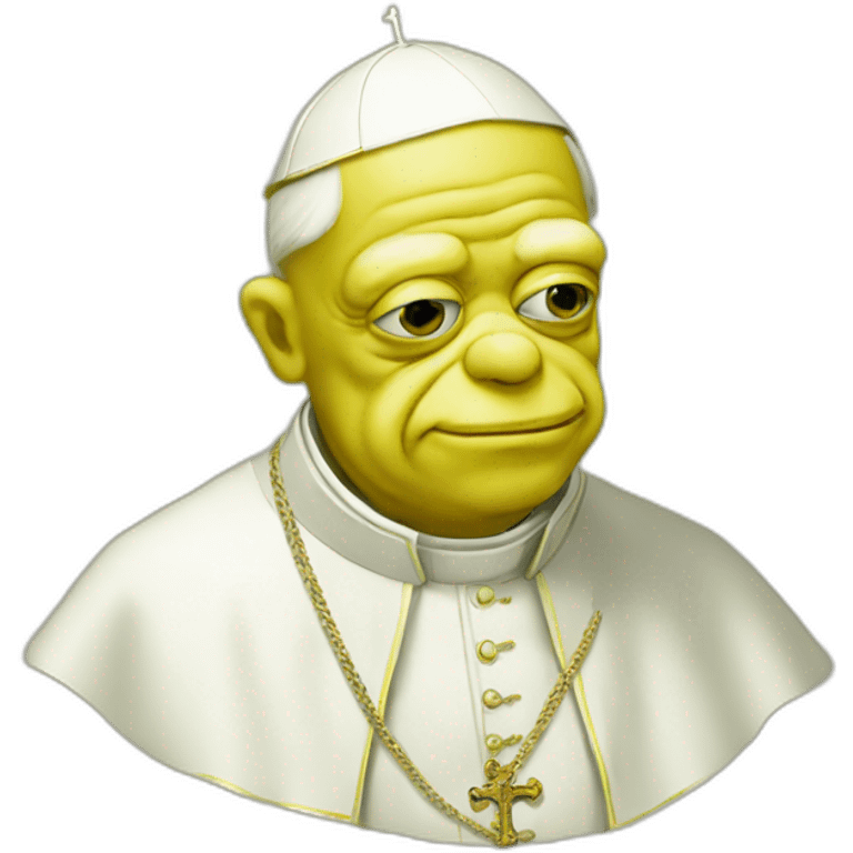 pope Pepe frog yellow face emoji