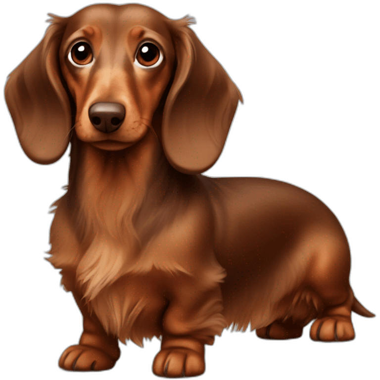 brown longhaired dachshund emoji