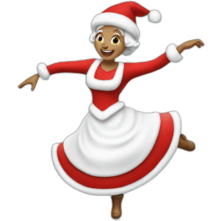 white mrs santa claus dancing emoji