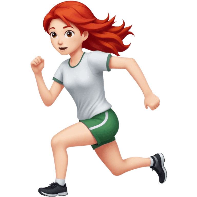 Girly runner red hair emoji