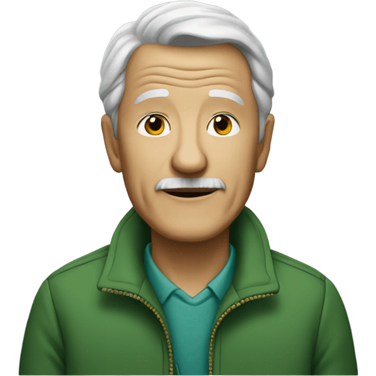 old man in green jacket emoji