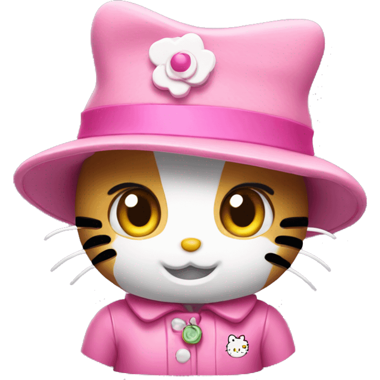 Hello kitty with hat emoji