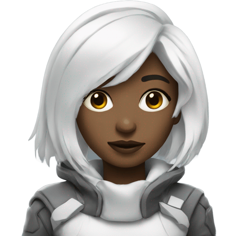 futuristic girl with white hair emoji