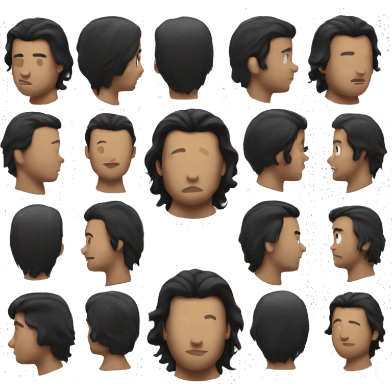 back of 20 year males head black hair emoji