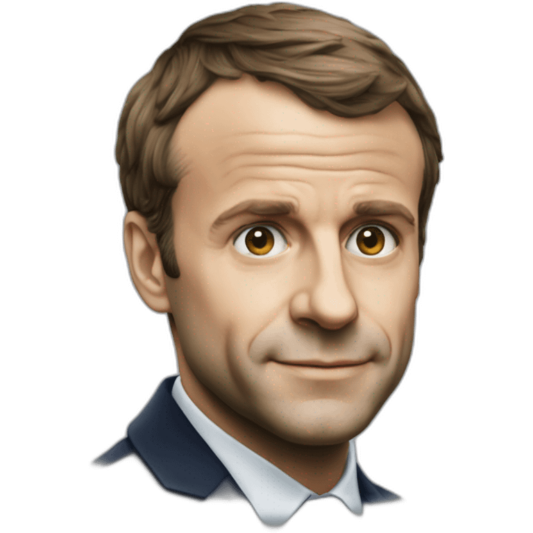 Macron dans un arbes qui fait un doit emoji