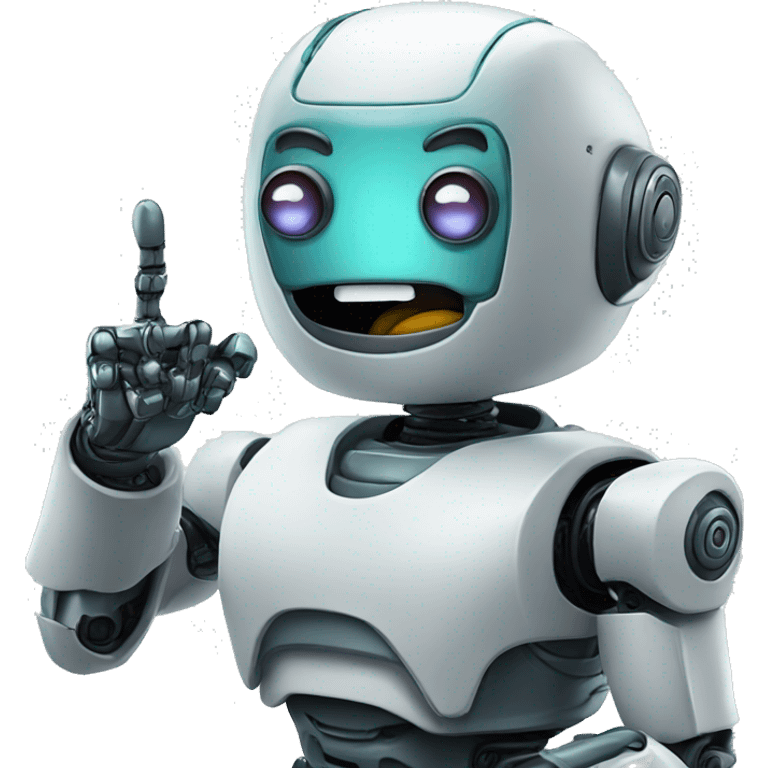 robot with finger emoji