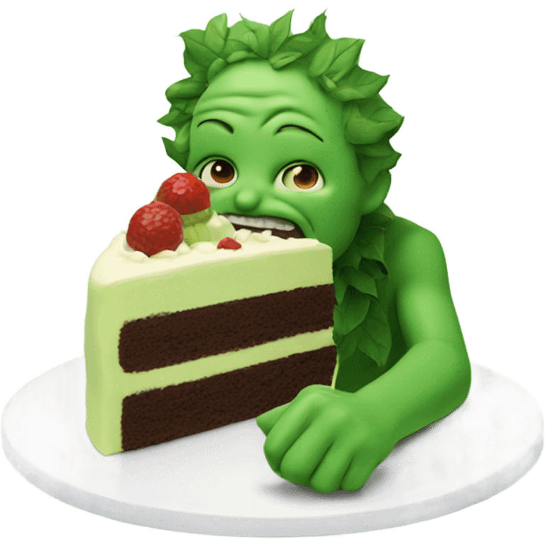 green man eating cake emoji