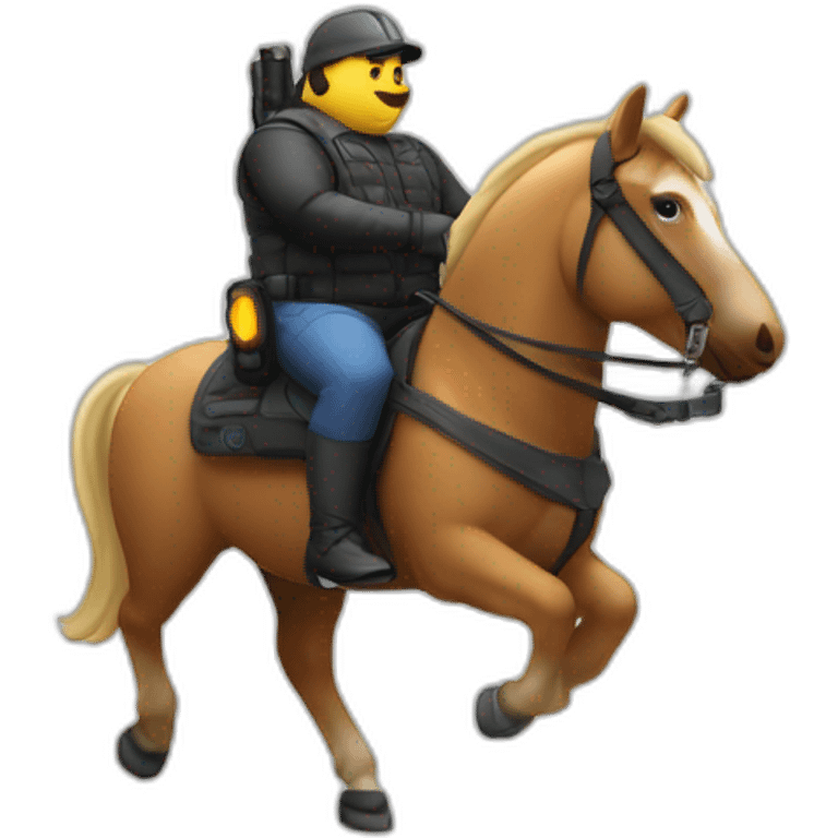 fat man on a horse playing lasertag emoji