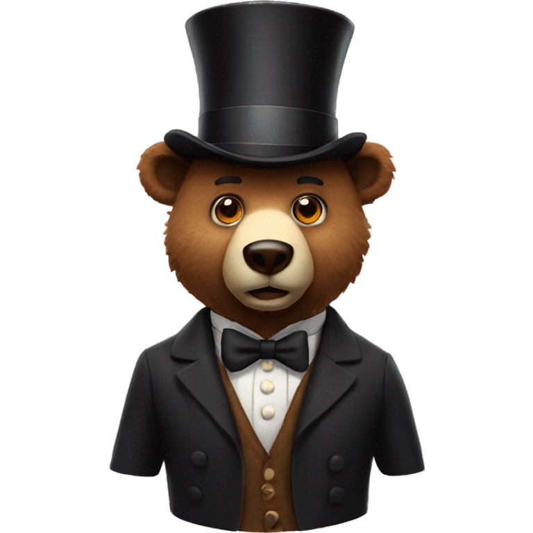 Bear with top hat animatronic emoji