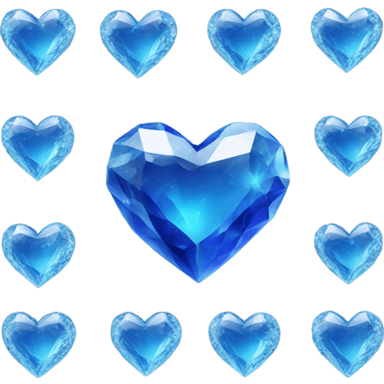 Crystal deep blue heart emoji