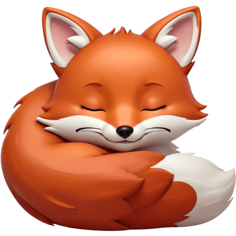 Meme-Worthy Cute Sleeping Fox Portrait Emoji, Head resting peacefully with a contented smile, showcasing a lithe build and a luxuriously soft red Fur with gentle white accents, eyes shut in a serene, restful nap, Simplified yet hilariously adorable features, highly detailed, glowing with a soft, drowsy light, high shine, relaxed and utterly lovable, stylized with an air of playful laziness, bright and heartwarming, soft glowing outline, capturing the essence of a comically sleepy fox, so meme-worthy it feels like it could instantly become the next viral sensation of adorable woodland slumber! emoji