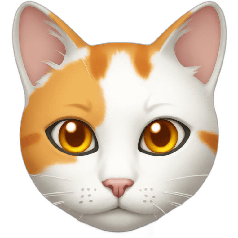 white and orange cat with missing eye emoji