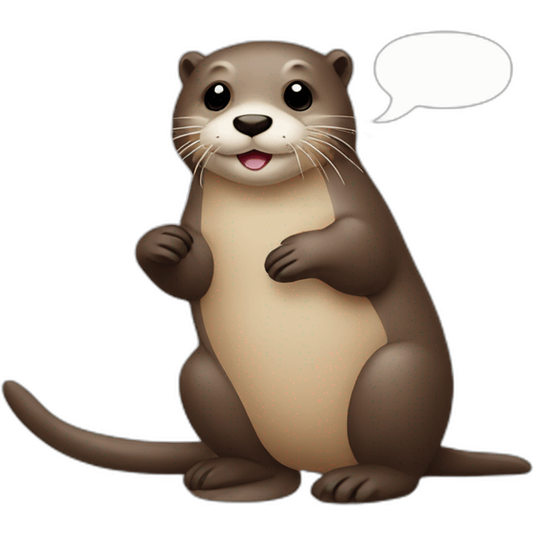 Otter with a speech bubble emoji