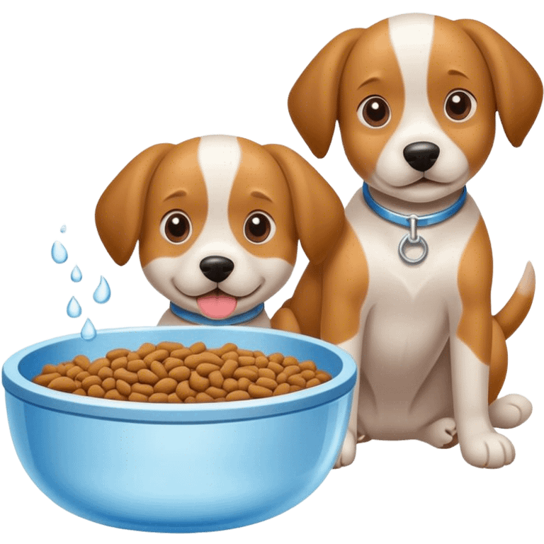 Dog food and water  emoji