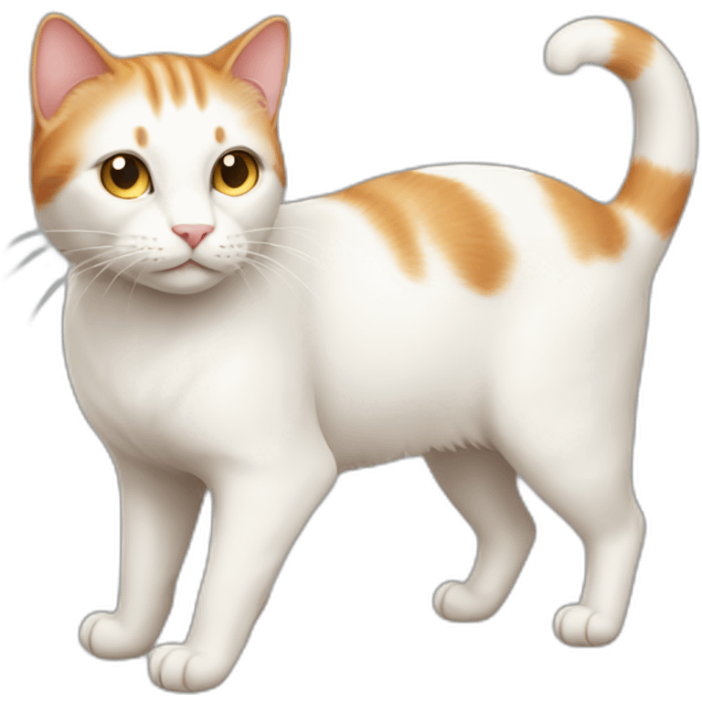 ginger white cat whole body emoji