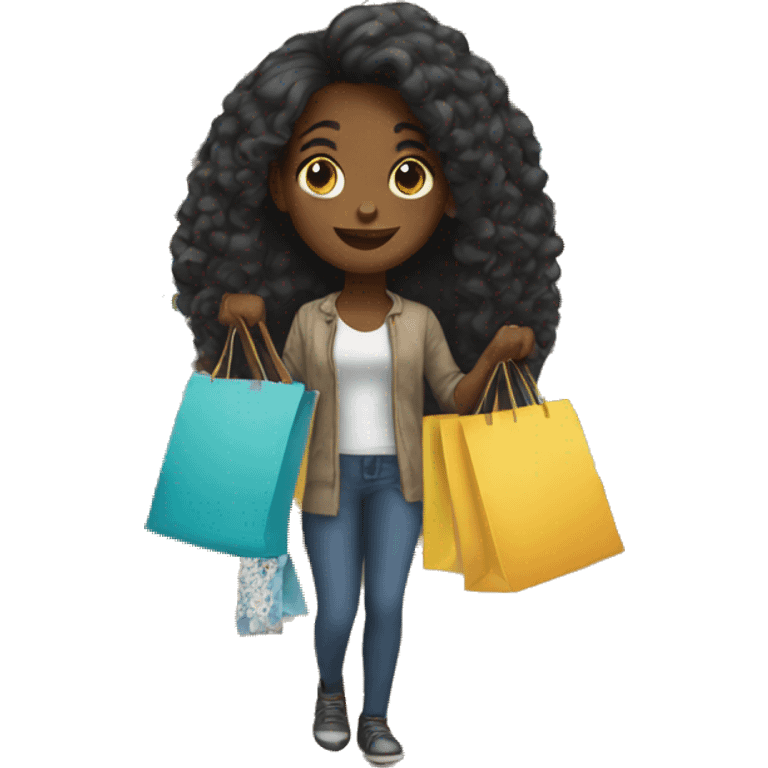 Black girl shopping  emoji